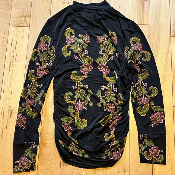 NWT Farm Rio Black Ravenala Jersey Blouse medium - Picture 8 of 9